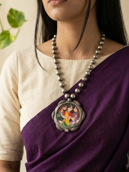 ANAMIKA - Brass With Silver Plating Bangle Locket Sakhhi Saheli