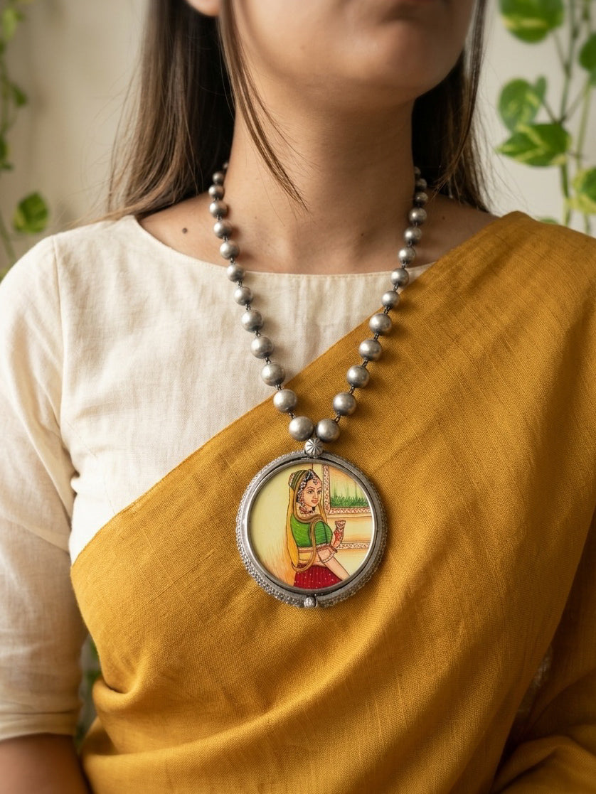 ANAMIKA - Brass With Silver Plating Bangle Locket Desert Lady
