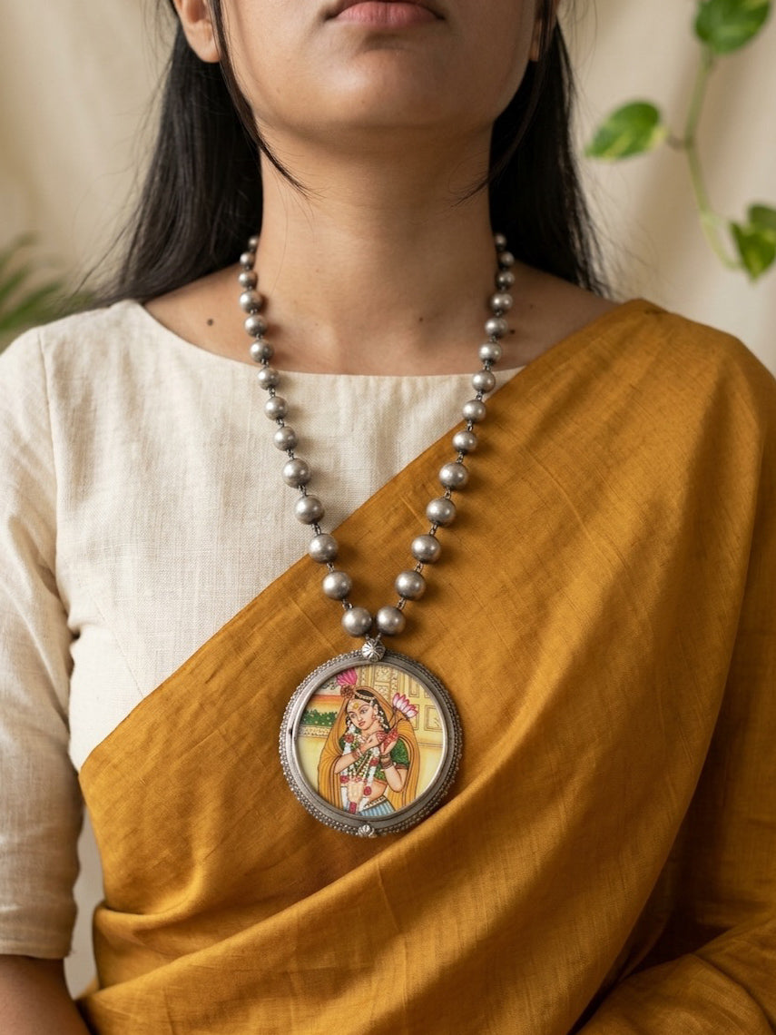 ANAMIKA - Brass With Silver Plating Bangle Locket Rajput Lady