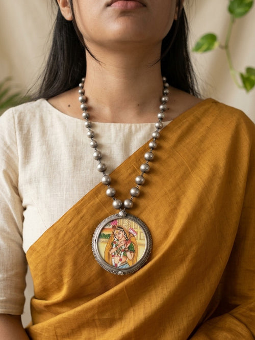 ANAMIKA - Brass With Silver Plating Bangle Locket Rajput Lady