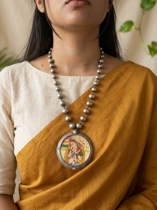 ANAMIKA - Brass With Silver Plating Bangle Locket Rajput Lady