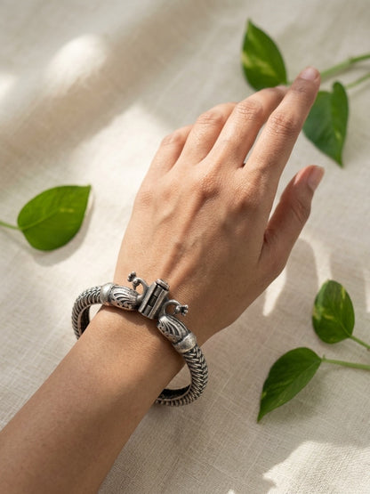 MOR - Brass Kada Bangle With Silver Plating