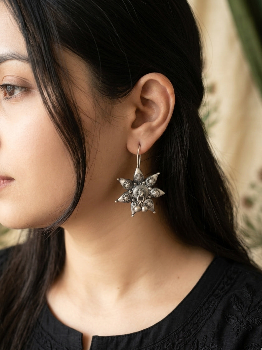 SURYAPHOOL - German Silver Hoops