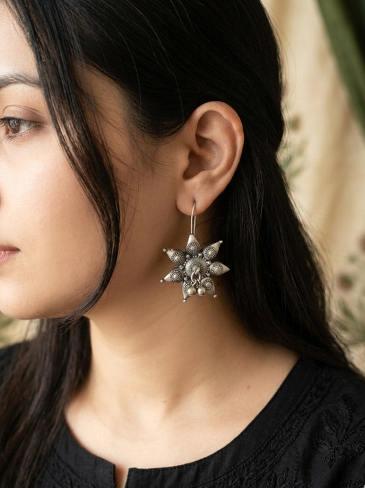 SURYAPHOOL - German Silver Hoops