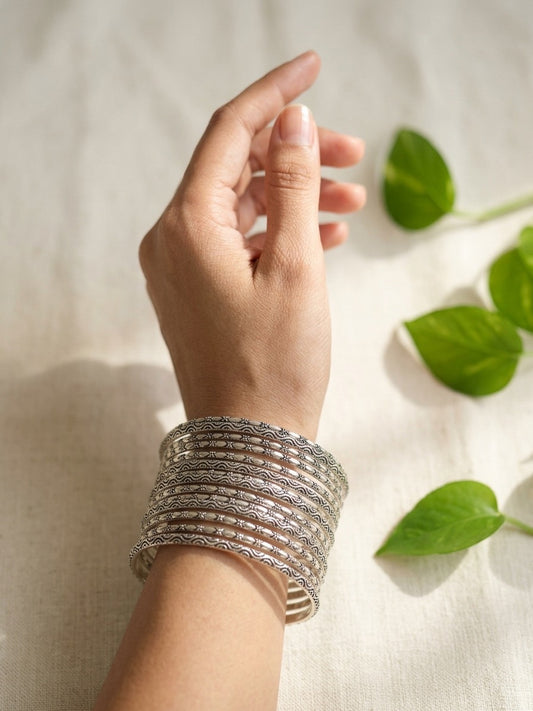 KANGANA - Brass Thin Bangles Set of 12