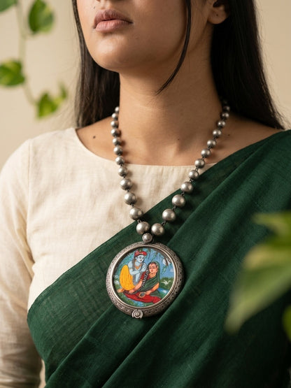 ANAMIKA- Brass With Silver Plating Bangle Locket Radheshyam