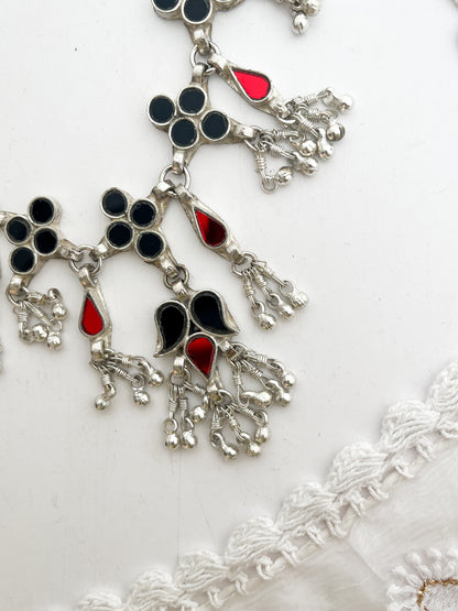 TARA- Brass Glass Mix Metal Afghani Neckpiece