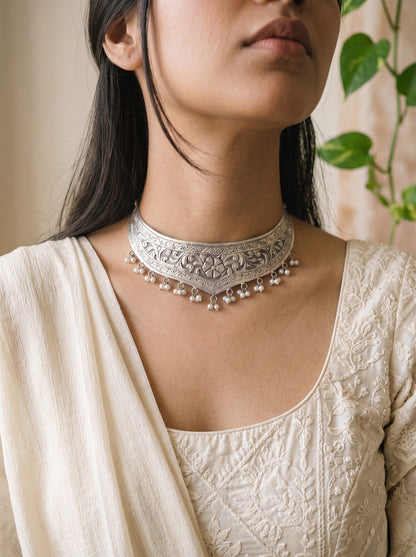 ANAPOORNA - Brass Hasli With Silver Plating
