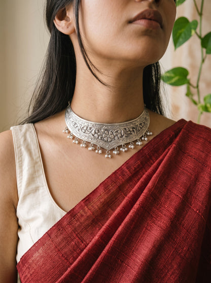 ANAPOORNA - Brass Hasli With Silver Plating