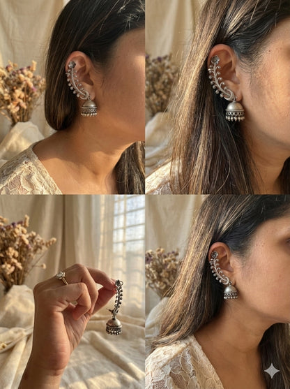 Rohini - Silver Oxidised Earcuff