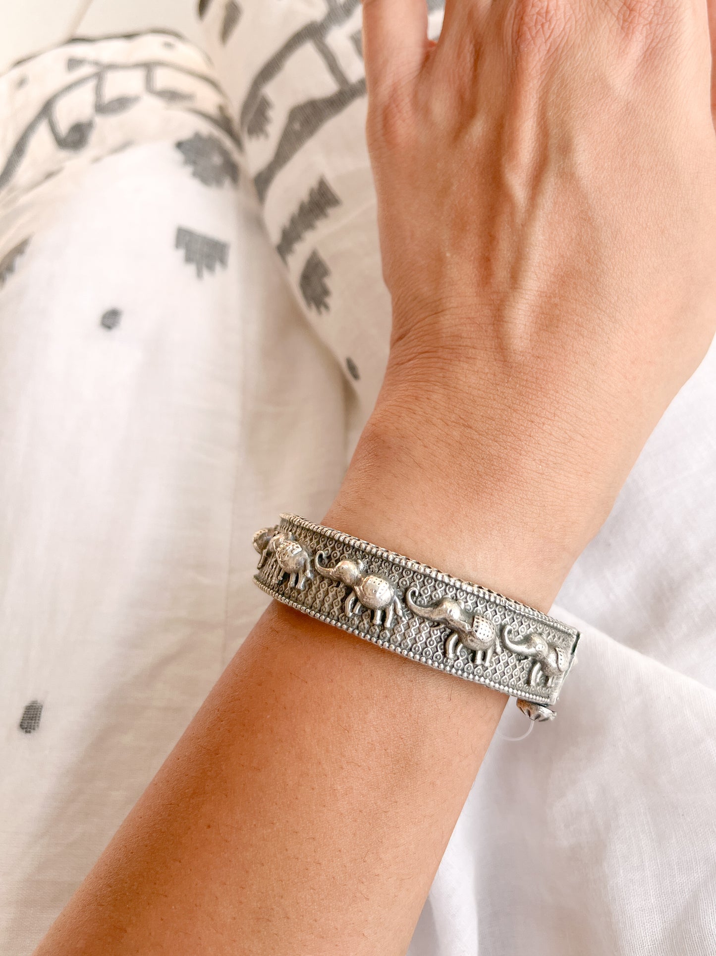 MIRA-German Silver Kada Bangle