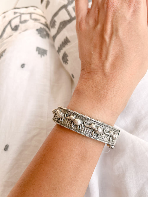 MIRA-German Silver Kada Bangle