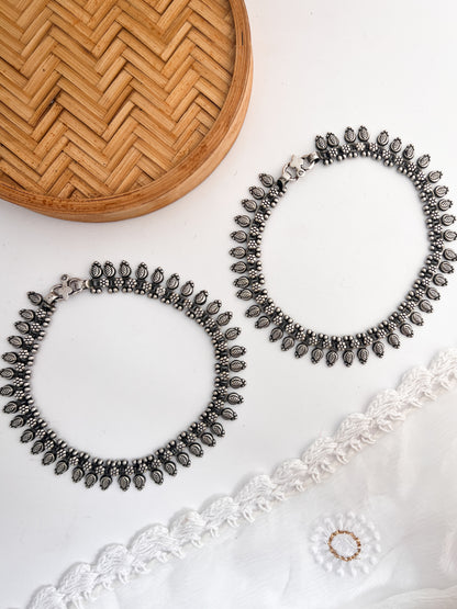 MADHURA - Brass German Silver Payal Anklets