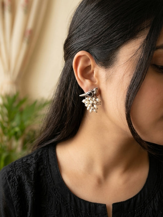 Firdaus- German oxidised Studs Black