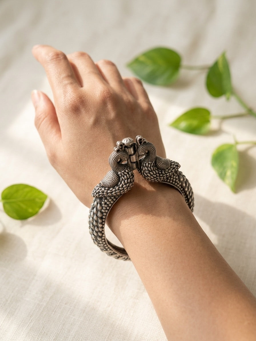 PARVATI - Brass Silver Plated Kada Bangle