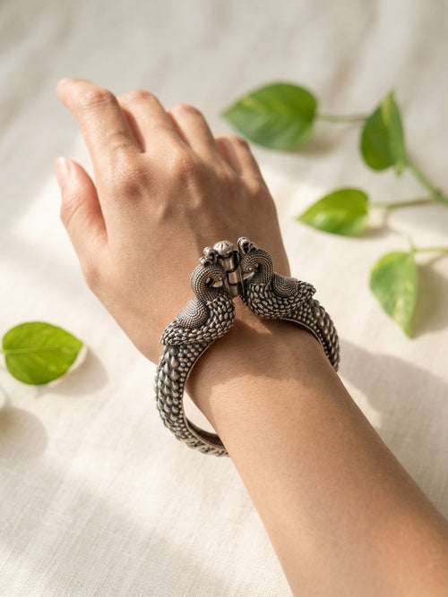 PARVATI - Brass Silver Plated Kada Bangle