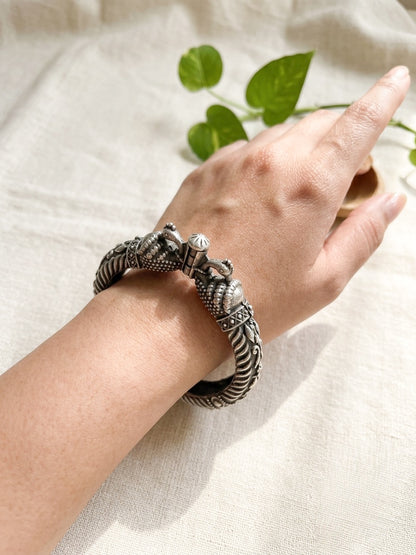 PADMA - Brass Silver Plated Kada Bangle