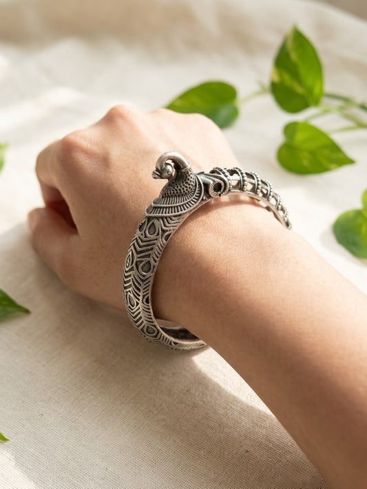 RAMYA - Brass Silver Plated Kada Bangle