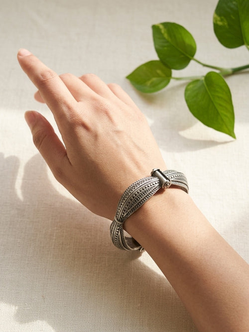 KAYA - Brass Silver Plated Kada Bangle