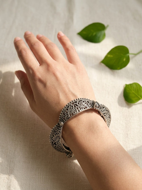 EKTA - Brass Silver Plated Kada Bangle