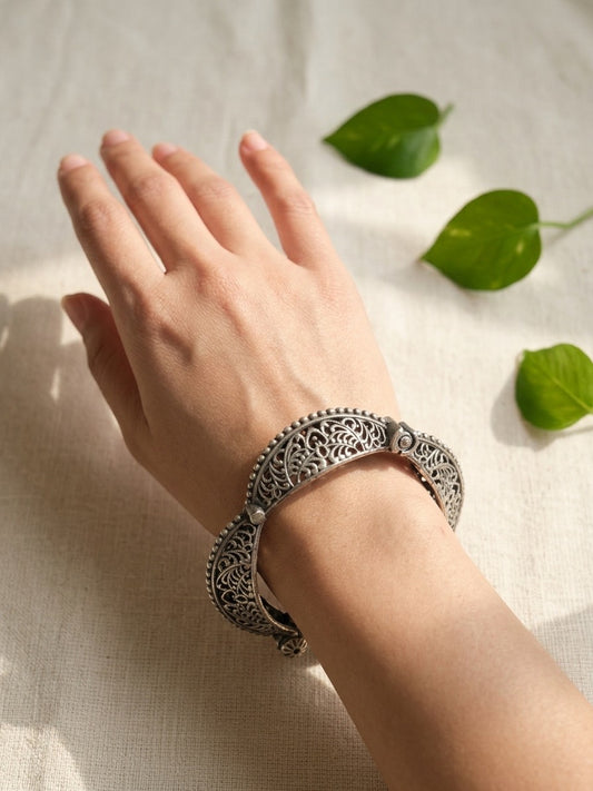 EKTA - Brass Silver Plated Kada Bangle