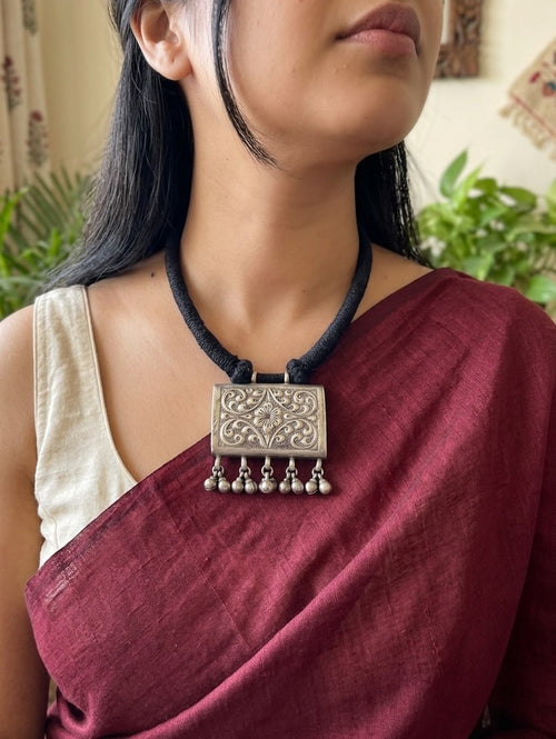 PAAKHI - Brass Silver Plated Tabiz Neckpiece