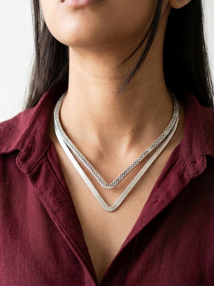 ROOP - Brass With Silver Plating Double V Hasli