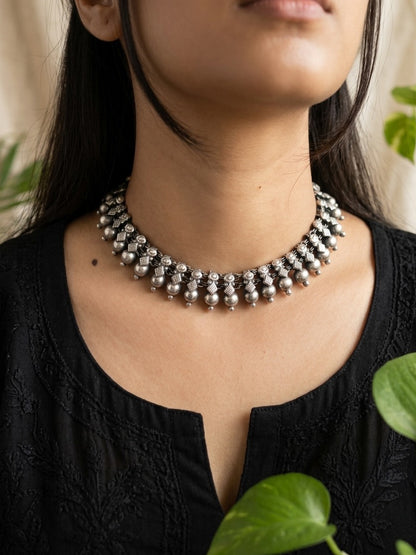 MEHER - Brass With Silver Plating Neckpiece