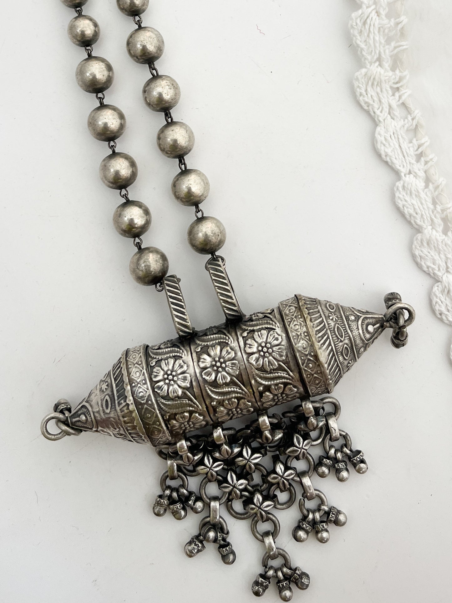 DWARKA- Silver Plated Brass Long Neckpiece