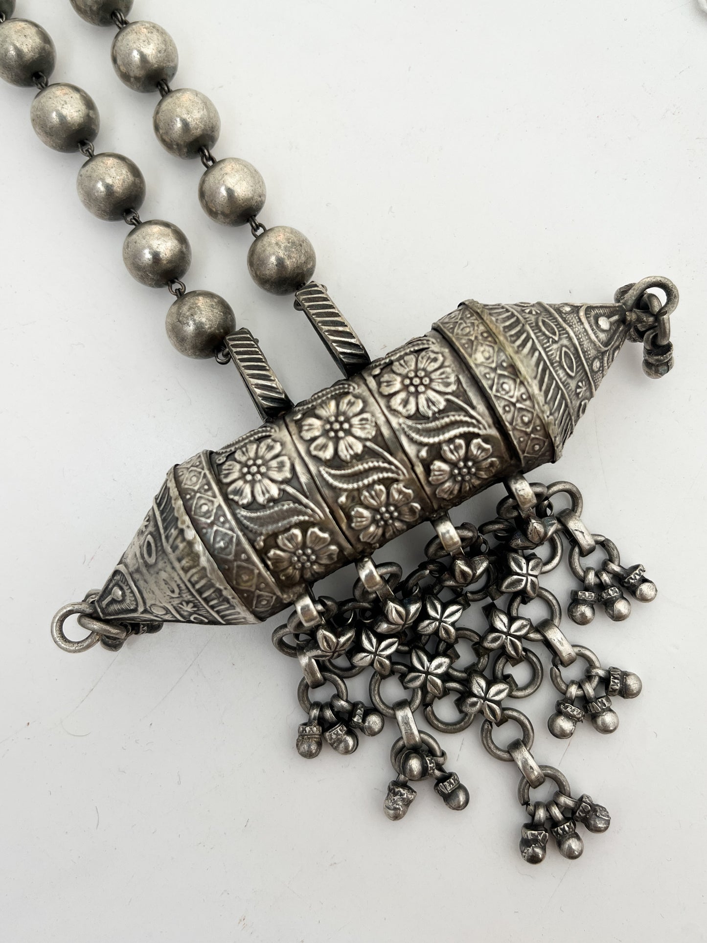 DWARKA- Silver Plated Brass Long Neckpiece