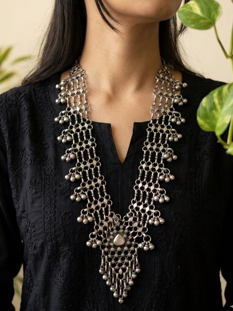 INDRAINI- Brass Long Neckpiece