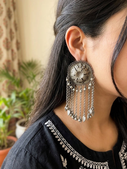 KANCHI - Black Polish German Silver Earrings