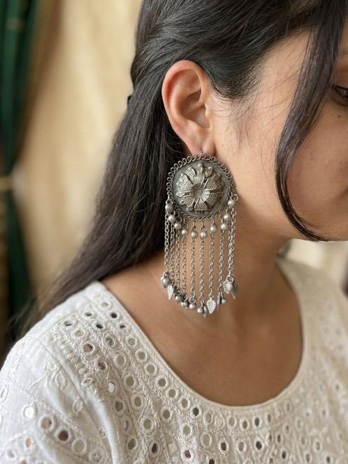 KANCHI - Black Polish German Silver Earrings