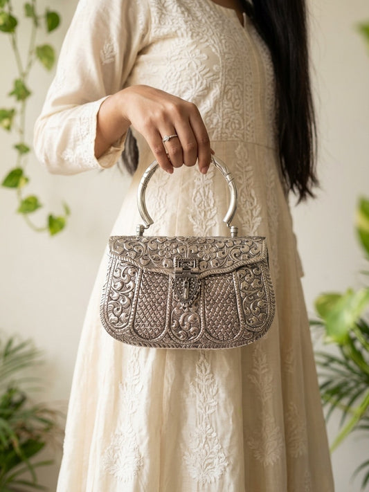KANYA - Brass With Silver Plating Clutch Bag