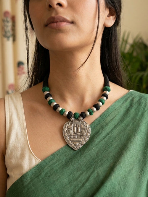 KARTIKI - Brass Neckpiece With Silver Plating