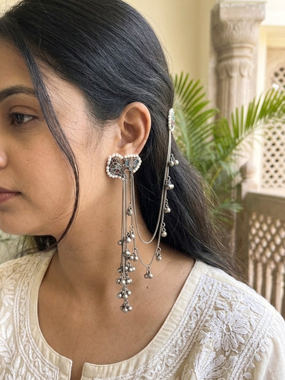 KASHMIR KALI - German Silver Ghungroo Earrings