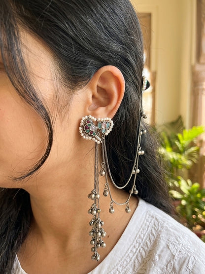 KASHMIR KALI - German Silver Ghungroo Earrings