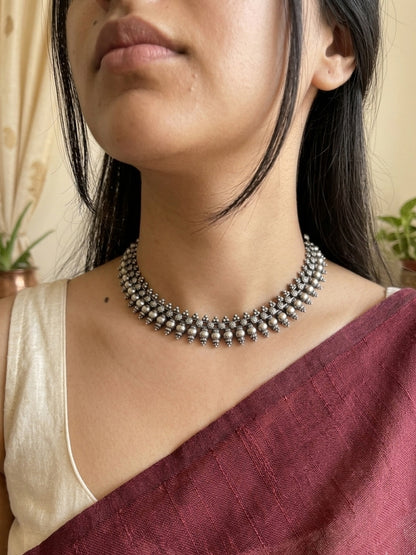 KOYAL- Silver Plated Brass Short Neckpiece