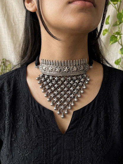KUSUM - German Silver Chain Chocker