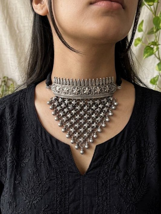 KUSUM - German Silver Chain Chocker