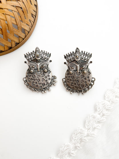 Maa - German Silver Durga Maa Studs