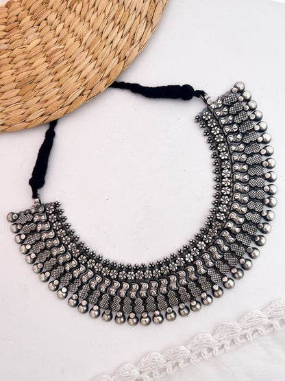 MADHUBALA- Brass With Silver Plating Neckpiece
