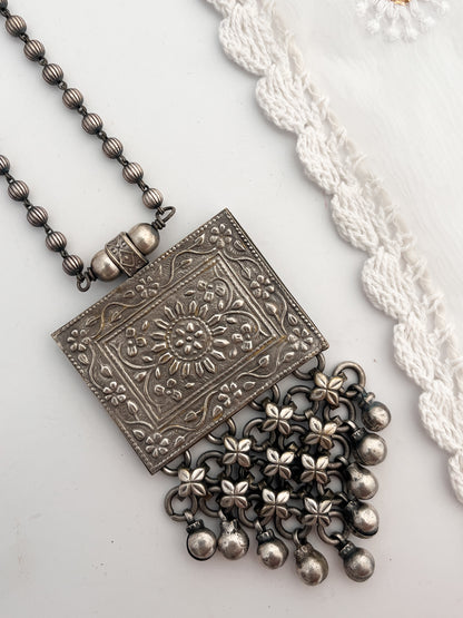 MAHIRA - German Silver Tabiz Pendant Matarmala