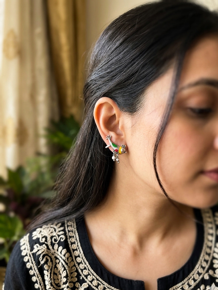 MAINA - German Silver Bird Small Earcuff