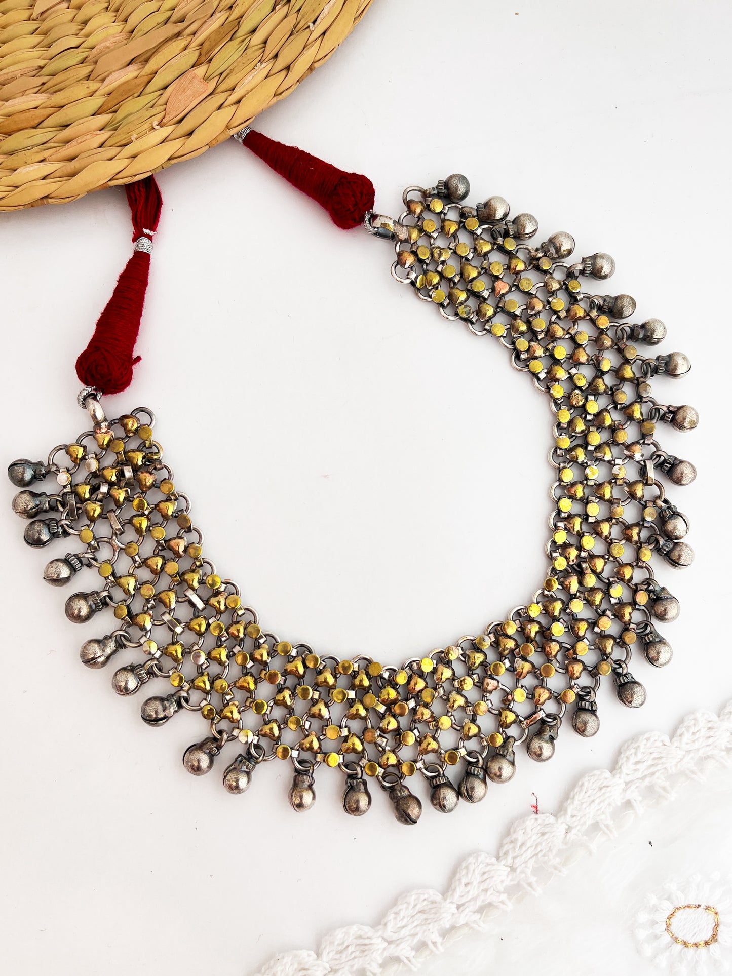 MAJHARI - German Silver Dual Tone Neckpiece