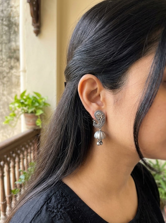 MAYA - Brass With Silver Plating Half Jhumka