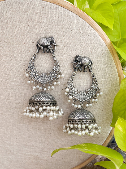 Meena Bazar - Elephant Stud Chandbali Jhumkas