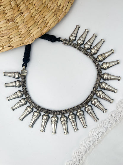 MEERAYA - Silver Plated Brass Ghungroo Neckpiece