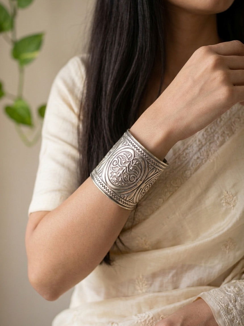 MEKHALA - Brass Handcuff With Silver Plating
