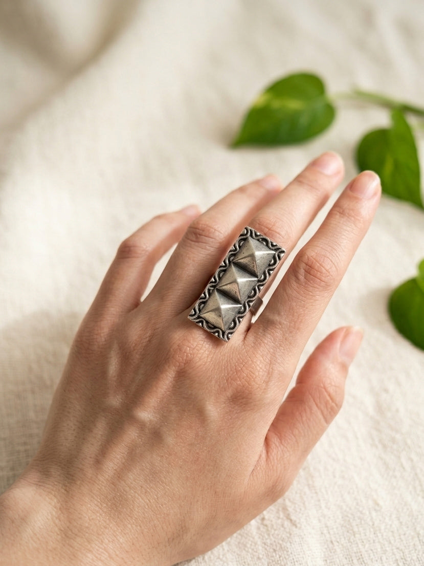 MISHIKA - German Silver Brass Ring